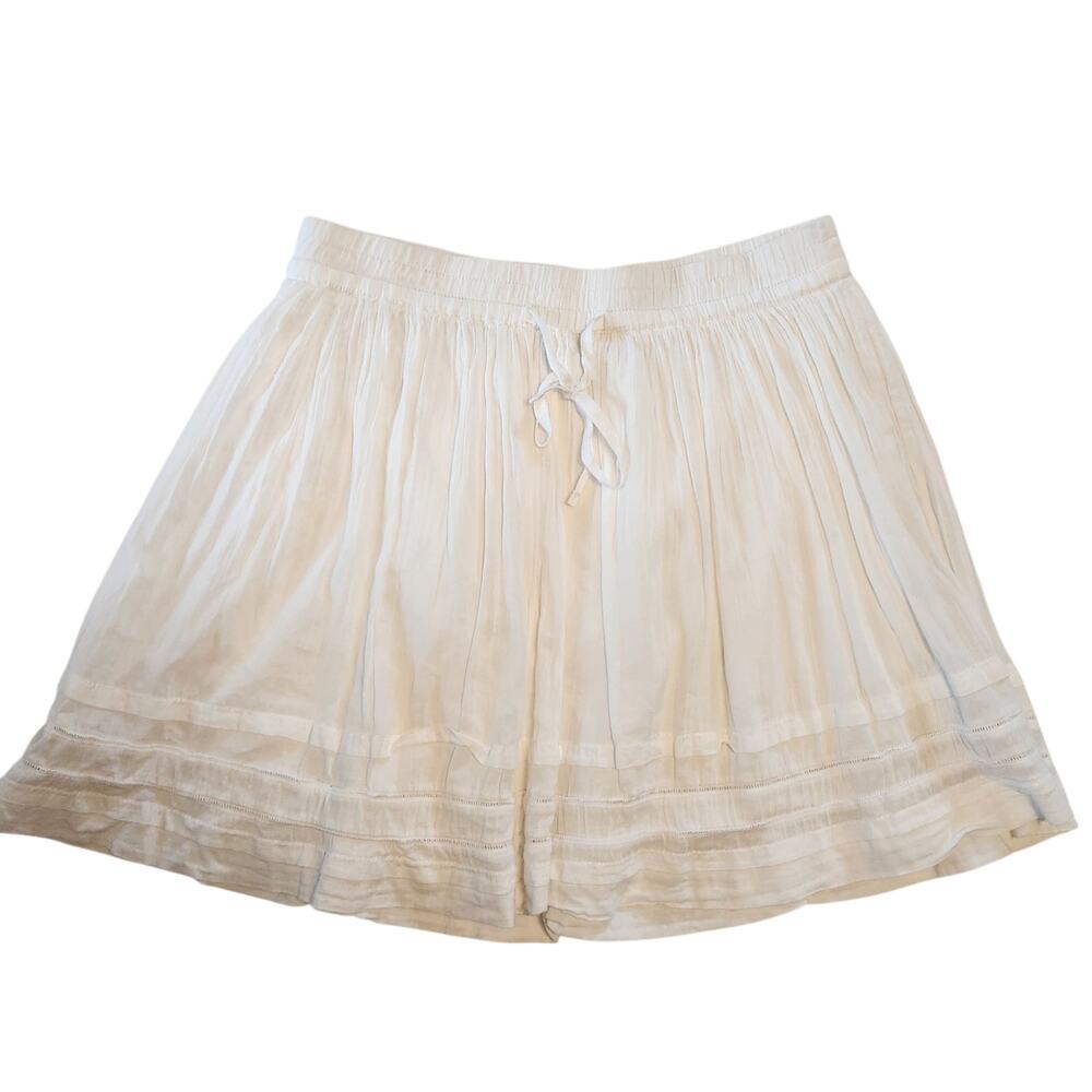 Old Navy Mini Skirt, Flouncy White Ruffled Lined Cotton Skirt sz M